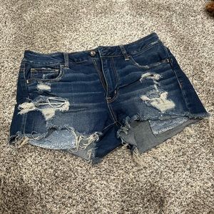 American Eagle High Rise Shortie Distressed